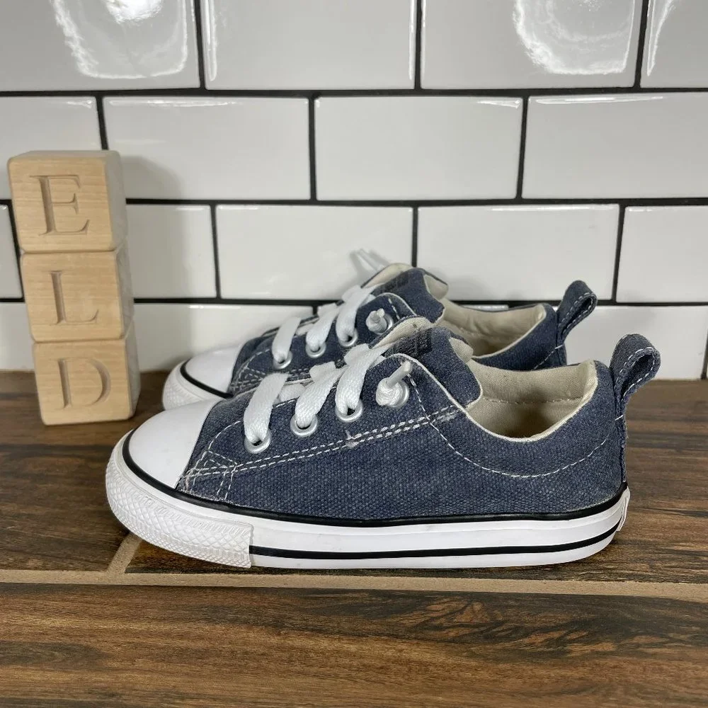 Converse Chuck Taylor All Star Street Infant Size 9 Shoes Blue Slip On Sneakers